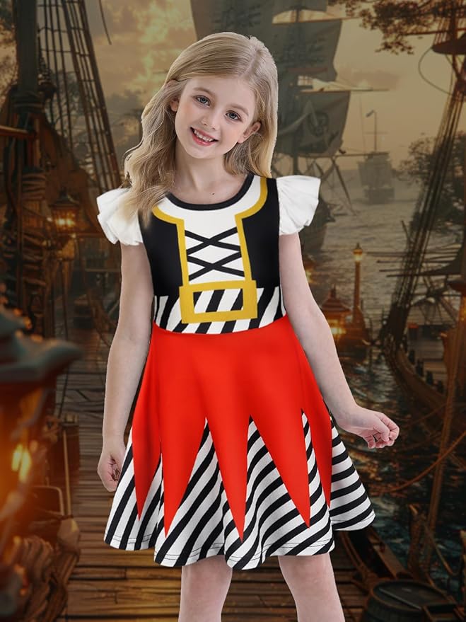Disfraz de Pirata para niñas, Halloween, Navidad, cumpleaños miniatura 2
