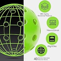Vista 2 de Navona 48 Pack Premium 40-Holes Outdoor Pickleball Balls, Meet USAPA Official Requirement, Perfectly Balanced, High Bounce True Flight, Durable