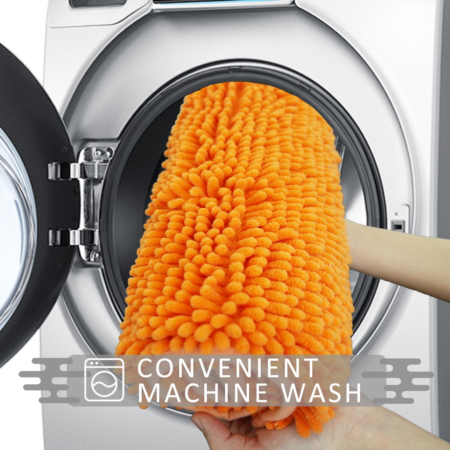 Lot de 3 tapis de salle de bain en chenille, très épais et absorbants, antidérapants, lavables en machine, séchage rapide, doux et confortable, utilisés sous la douche, baignoire et évier,