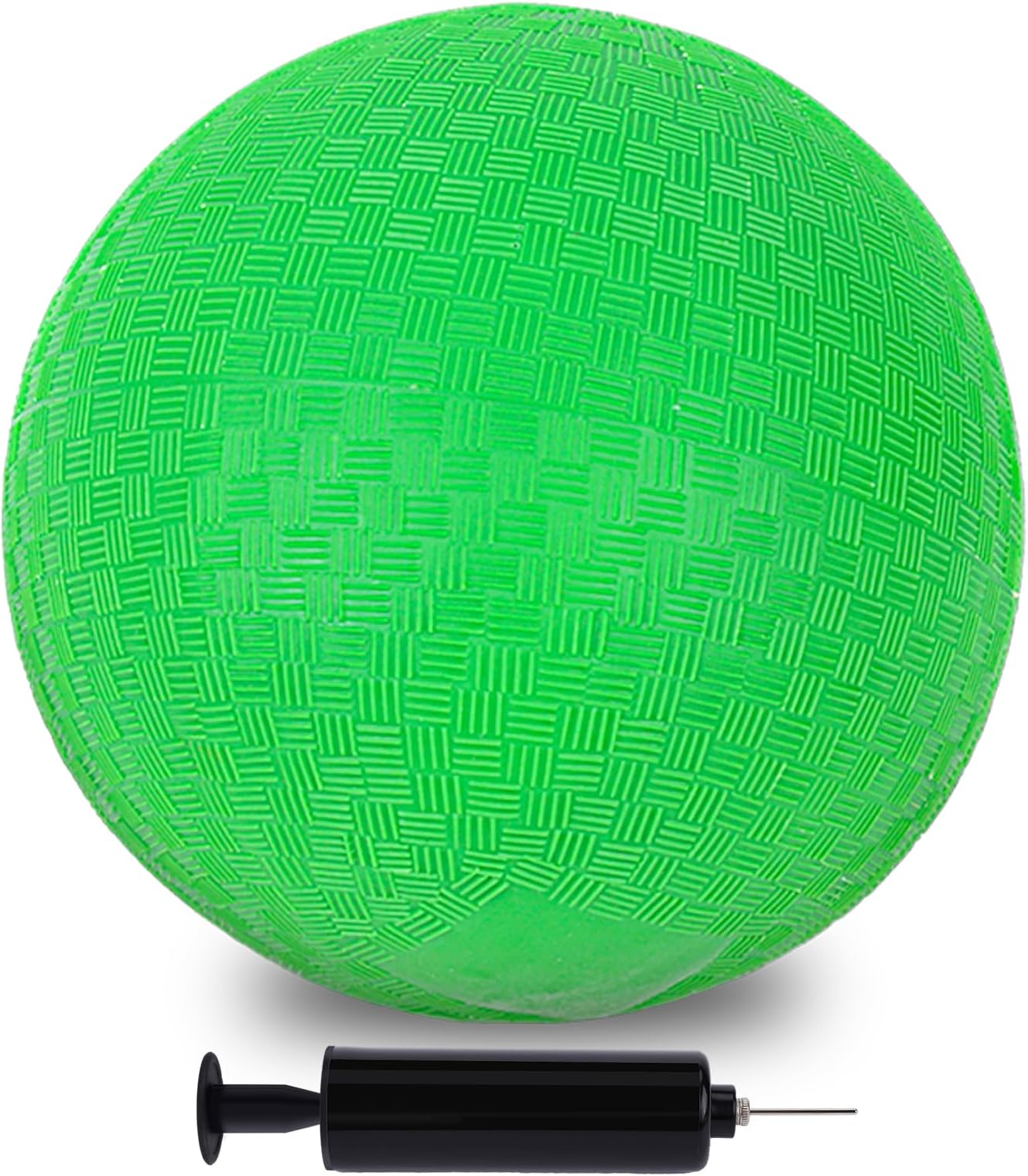 Inflatable Playground Ball, 8.5 Inch Dodgeballs Kickballs with Air Pump, for 4 Square Ball Games, Sports Toys, Green