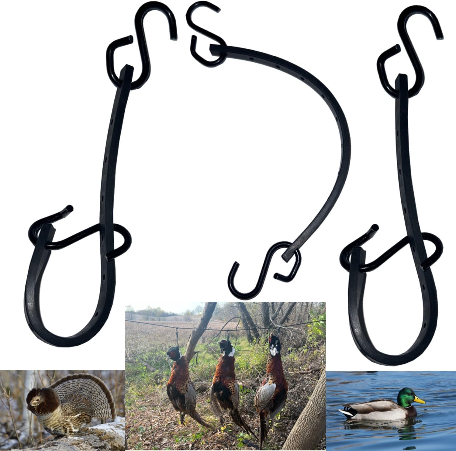 Hang 'Em High -Field Hanger Displays (6 Pack) Beautifly Display Your Animals in The Field for Pheasants Duck Grouse Birds Coyote Fox Small Game 6 Reusable Flexible Adjustable Hangers Fit in A Pocket