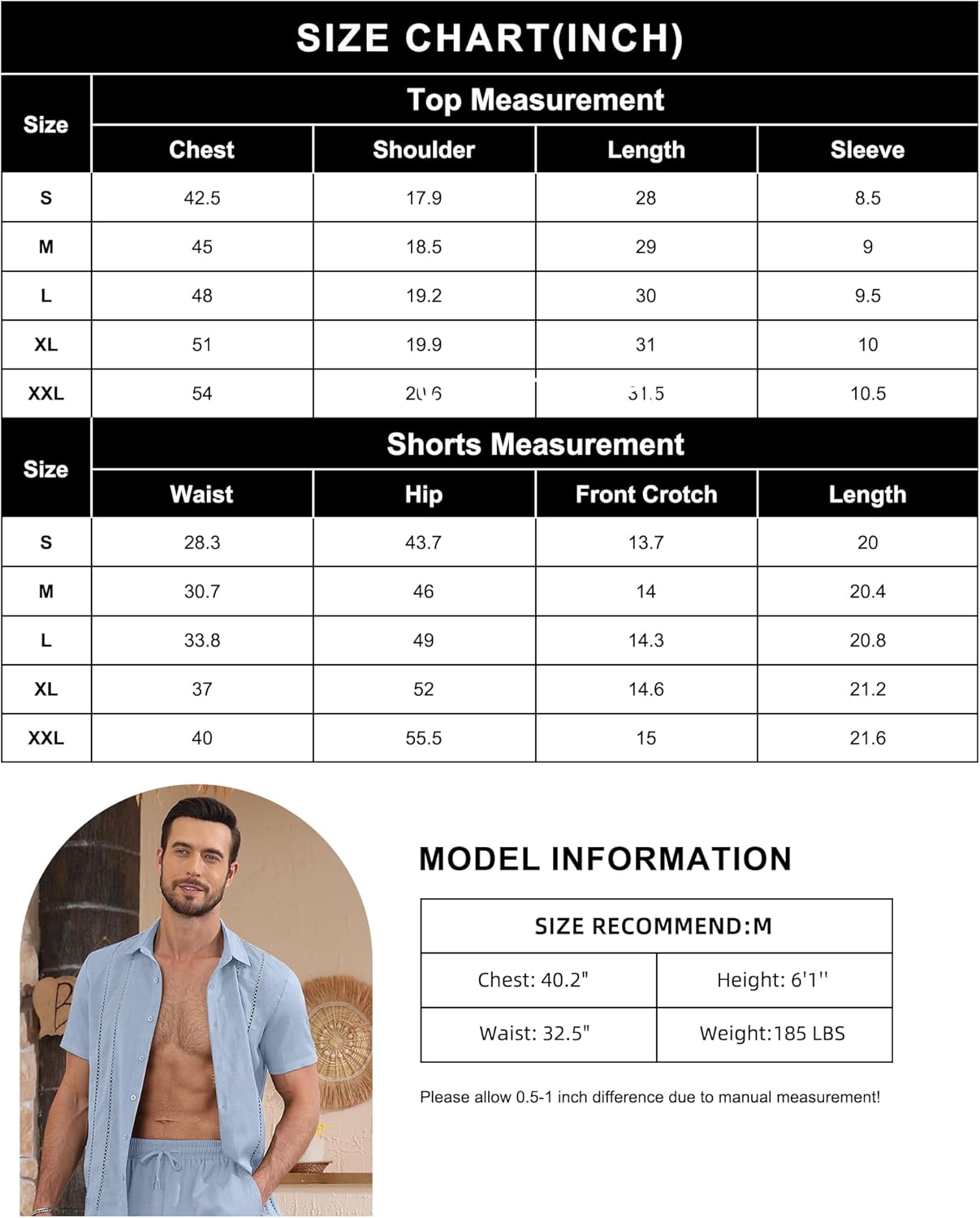 YTD Men's 2 Pieces Shirt Sets Short Sleeve Casual Button Down Hippie T-Shirts Shorts Sets Summer Fashion Beach Outfits