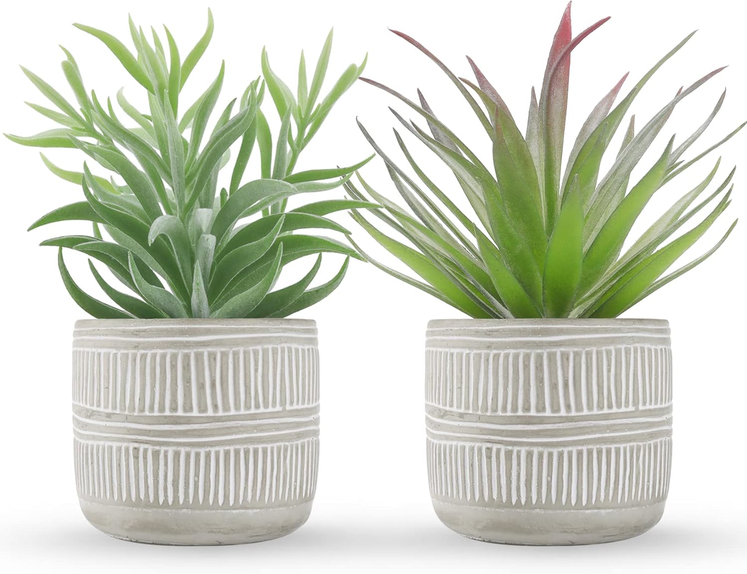 Der Rose 2 Pack Fake Succulents Plants Artificial Succulents in Pots for Room Home Bathroom Bedroom Office Boho Decor