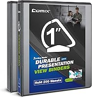 Vista 11 de Comix Carpetas resistentes de anillos en D de 1.5 pulgadas, carpeta de 3 anillos de 1.5 pulgadas con cubierta de visión transparente, 0.094 in