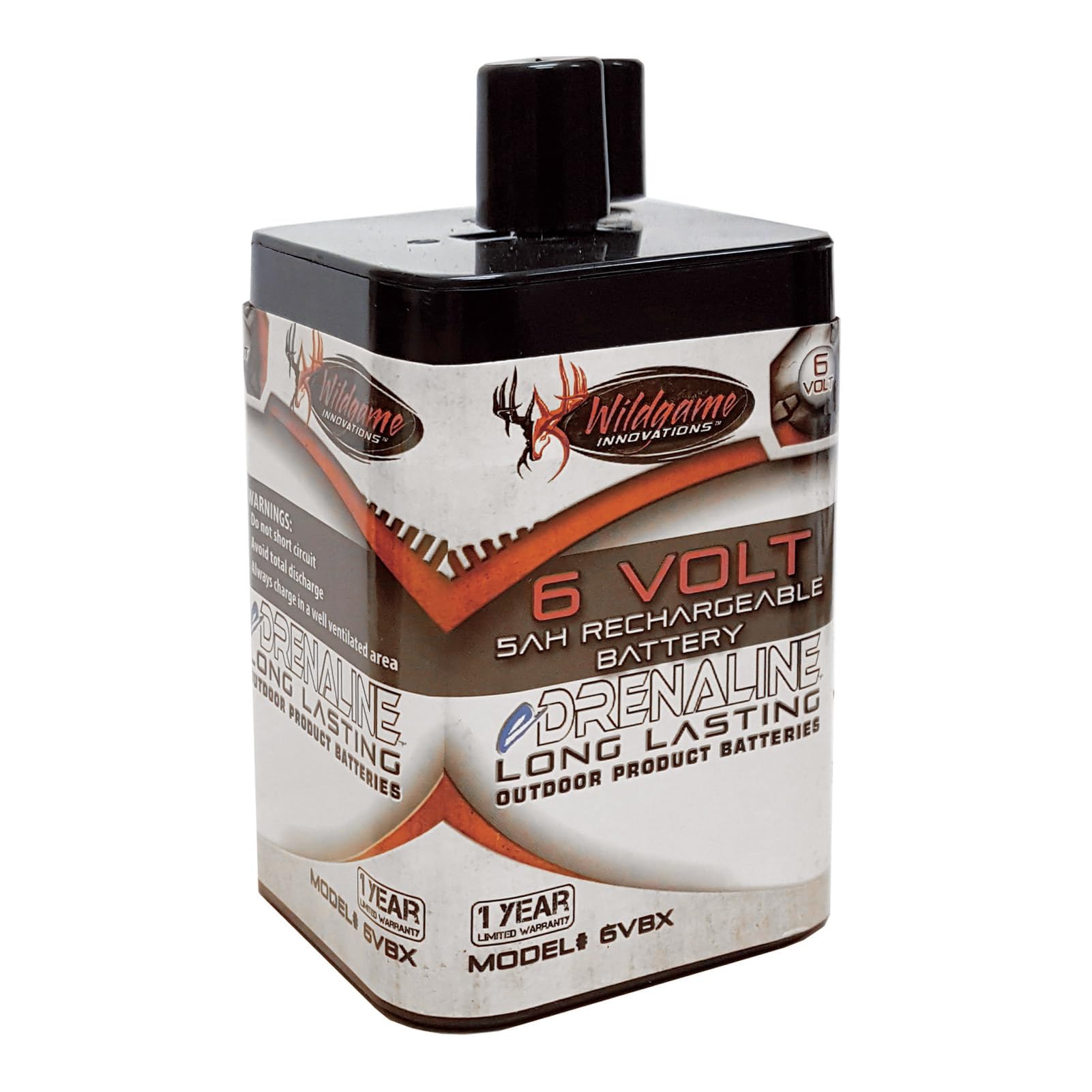 WILDGAME INNOVATIONS eDRENALINE 6V Spring Style Rechargeable Battery Outdoor Long-Lasting Powerful 6-Volt 5Ah Spring Top Battery