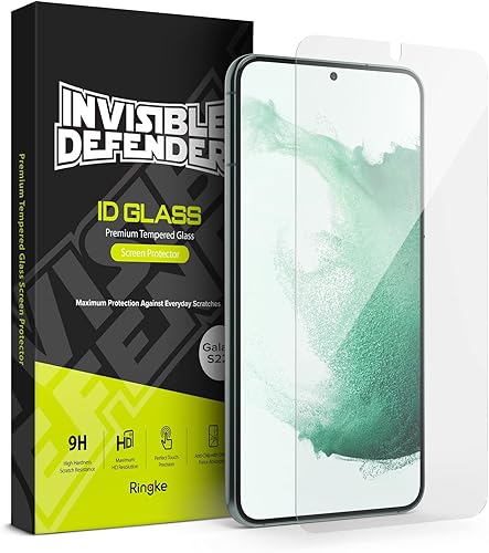 Miniatura 1 de Ringke Paquete de 2 protectores de pantalla de vidrio templado compatibles con Samsung Galaxy S22 Plus 5G, película de vidrio de alta calidad,