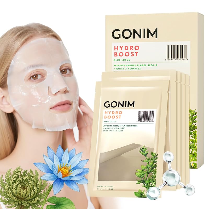 Máscara facial em tecido GONIM com ácido hialurônico, 30 mL, pacote com 15 unidades