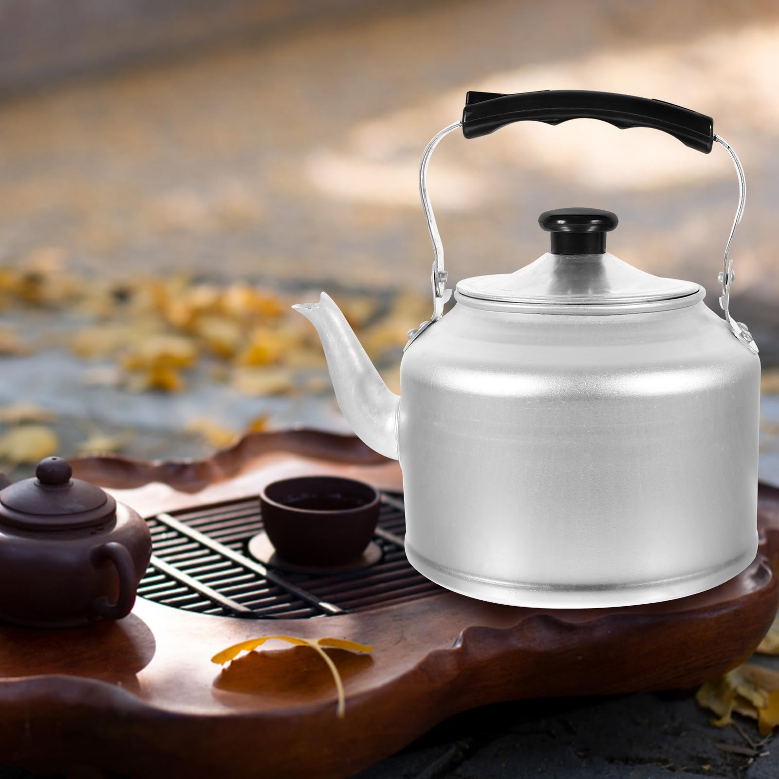 Cabilock Bouilloire en aluminium 2 l - Bouilloire à induction - Avec poignée - Pour cuisine, cuisinière à gaz, pique-nique, style vintage