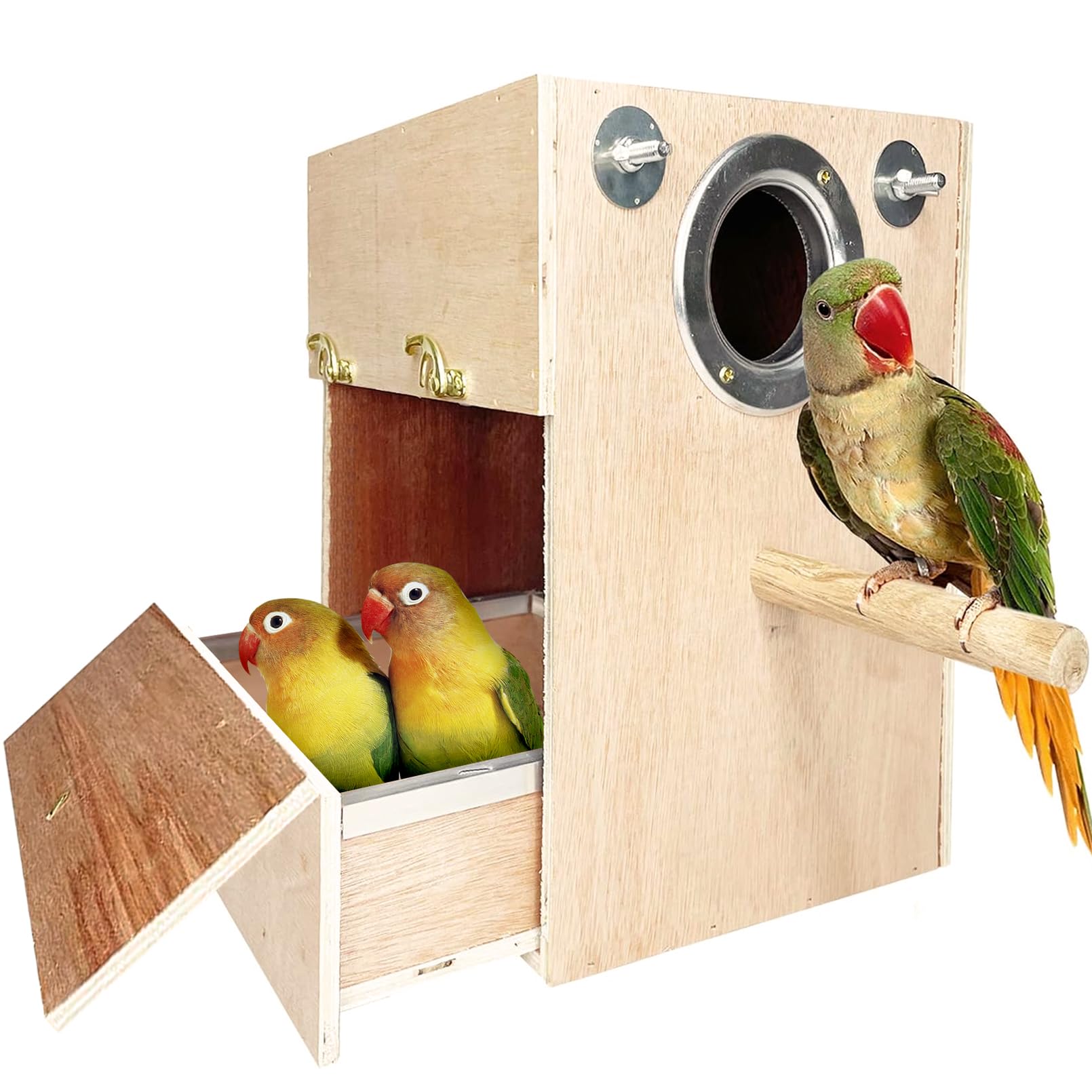 Amazon.com : kathson Parakeet Nesting Box Wooden Bird Breeding