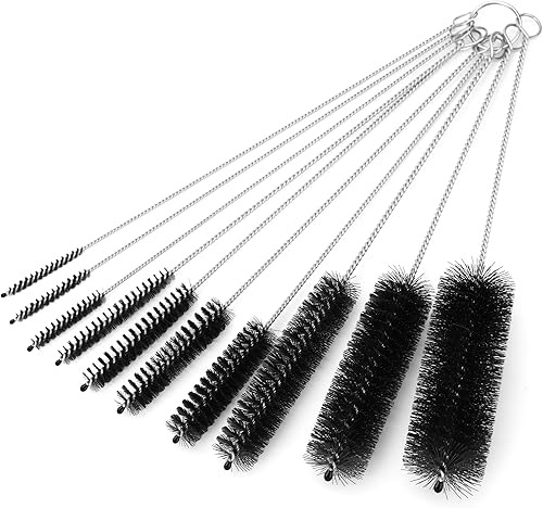 Miniatura 7 de Juego de 10 cepillos limpiadores de pajitas, juego de 10 cepillos para popotes extra largos de 10 pulgadas para vaso, taza para beber, botella de