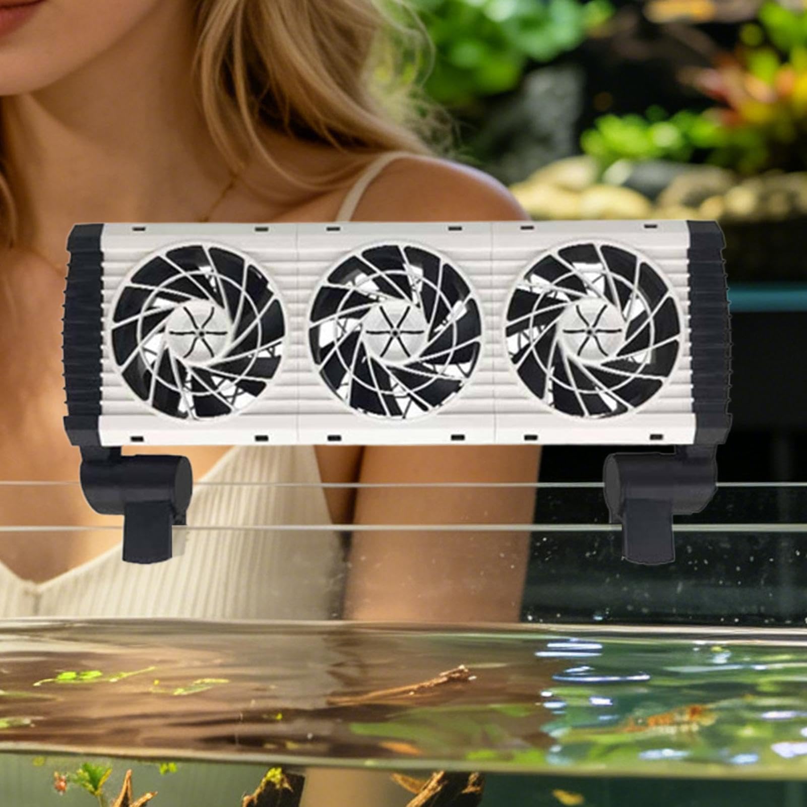 Generisch Aquarium Kühler Kühlerventilator, 5 Geschwindigkeiten leiser Aquariumlüfter, Leiser Kühlventilator für das Fischbecken, für Hobbyisten Zuhause Büro Wohnung Wohnzimmer Schlafzimmer Café