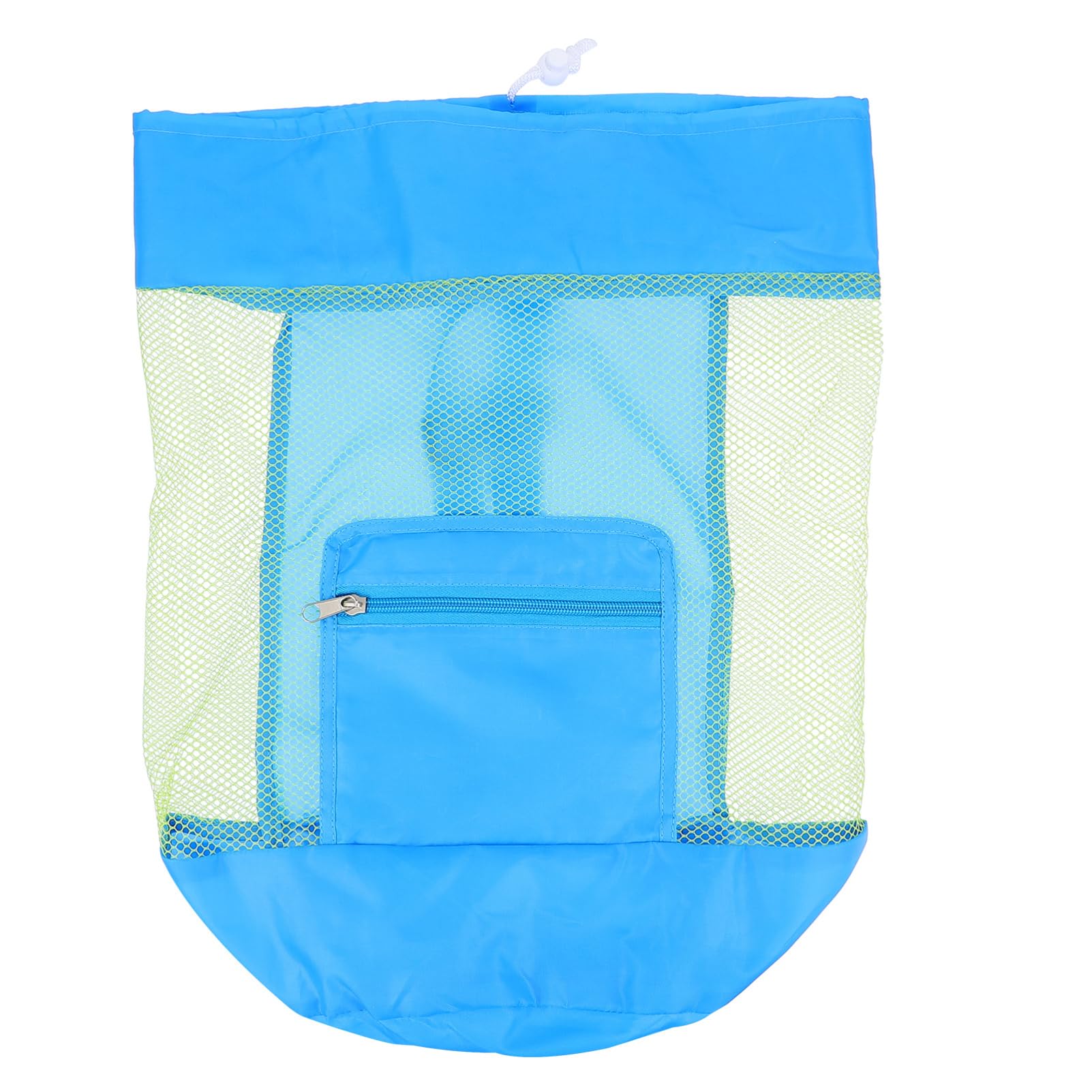 Garneck 1Pc Folding Drawstring Bag Lightweight Mesh Beach Backpack with Straps for Easy Carrying for Water Play and Quick Drying Storage