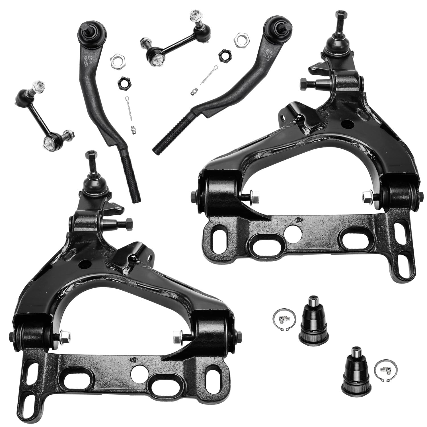 Detroit Axle - 8pc Complete Front Suspension Kit Lower Control