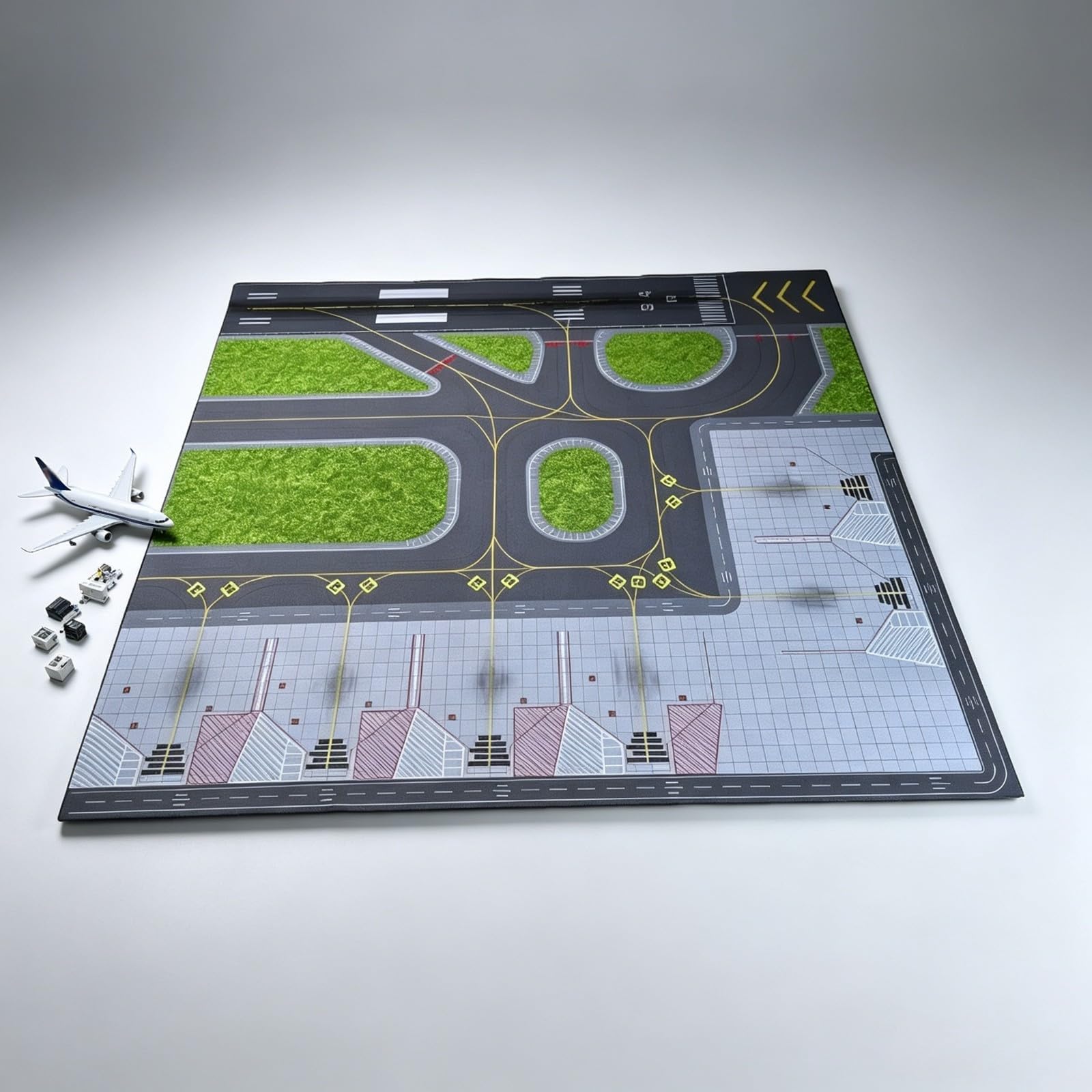 Tappetino da Gioco per Aeroplani Modello | Spessore Ridotto 3 Mm, Tappetino Rettangolare da Aeroporto, per Scrivania