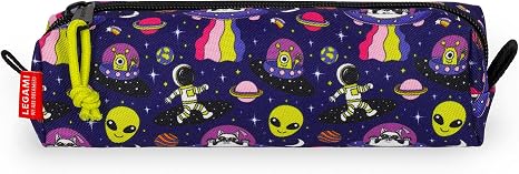 Legami - Astuccio, Chiusura a Zip, Realizzato da Plastica riciclata, Resistente, Pratico, 22x6 cm, Tema Daisy