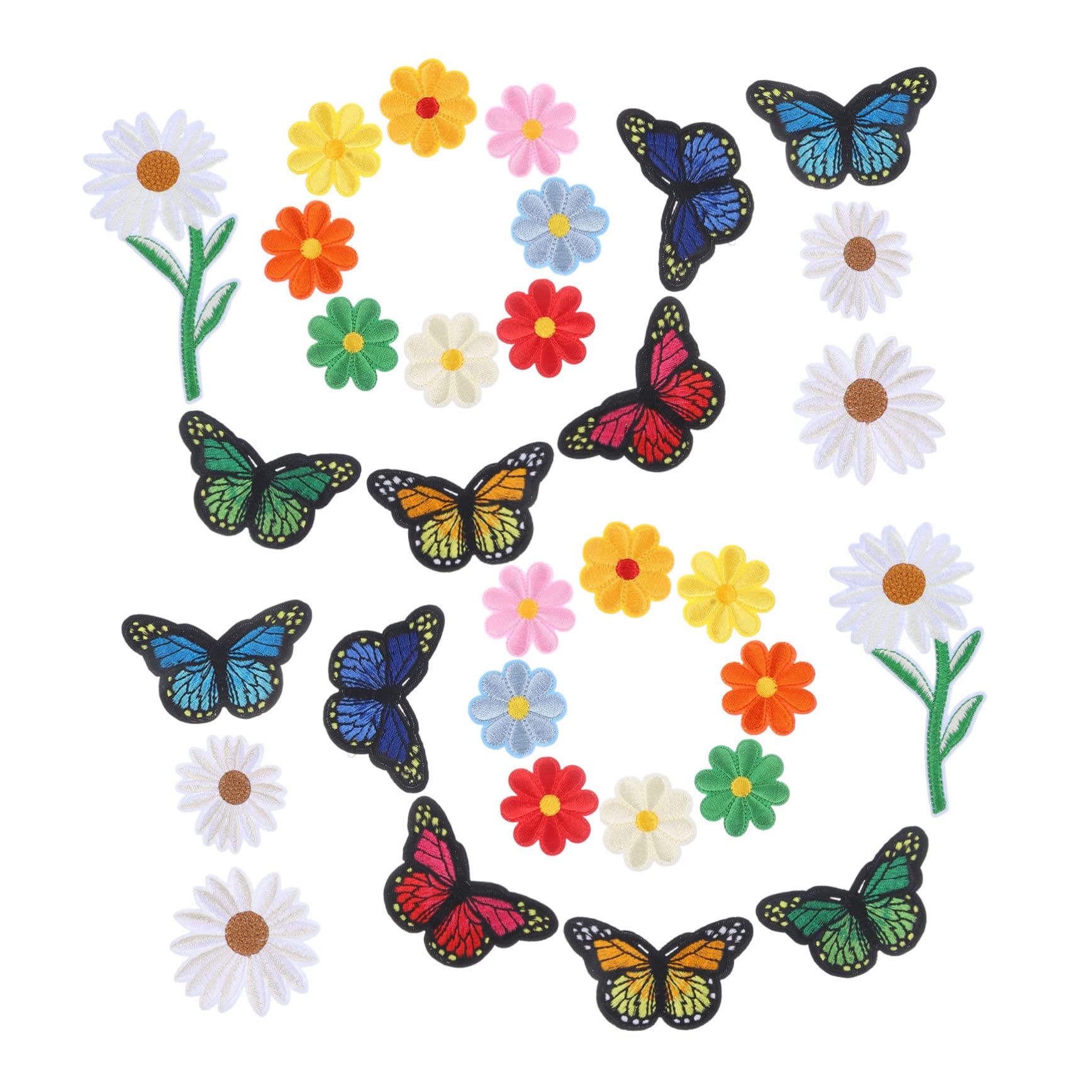 NUOBESTY 195stücke Teiliges Blumen- Patches Zum Aufbügeln Hochwertige Stickerei Für Kleidung Jeans Und Taschen Für -projekte Und Reparaturen Einfache Anwendung Und Langlebig