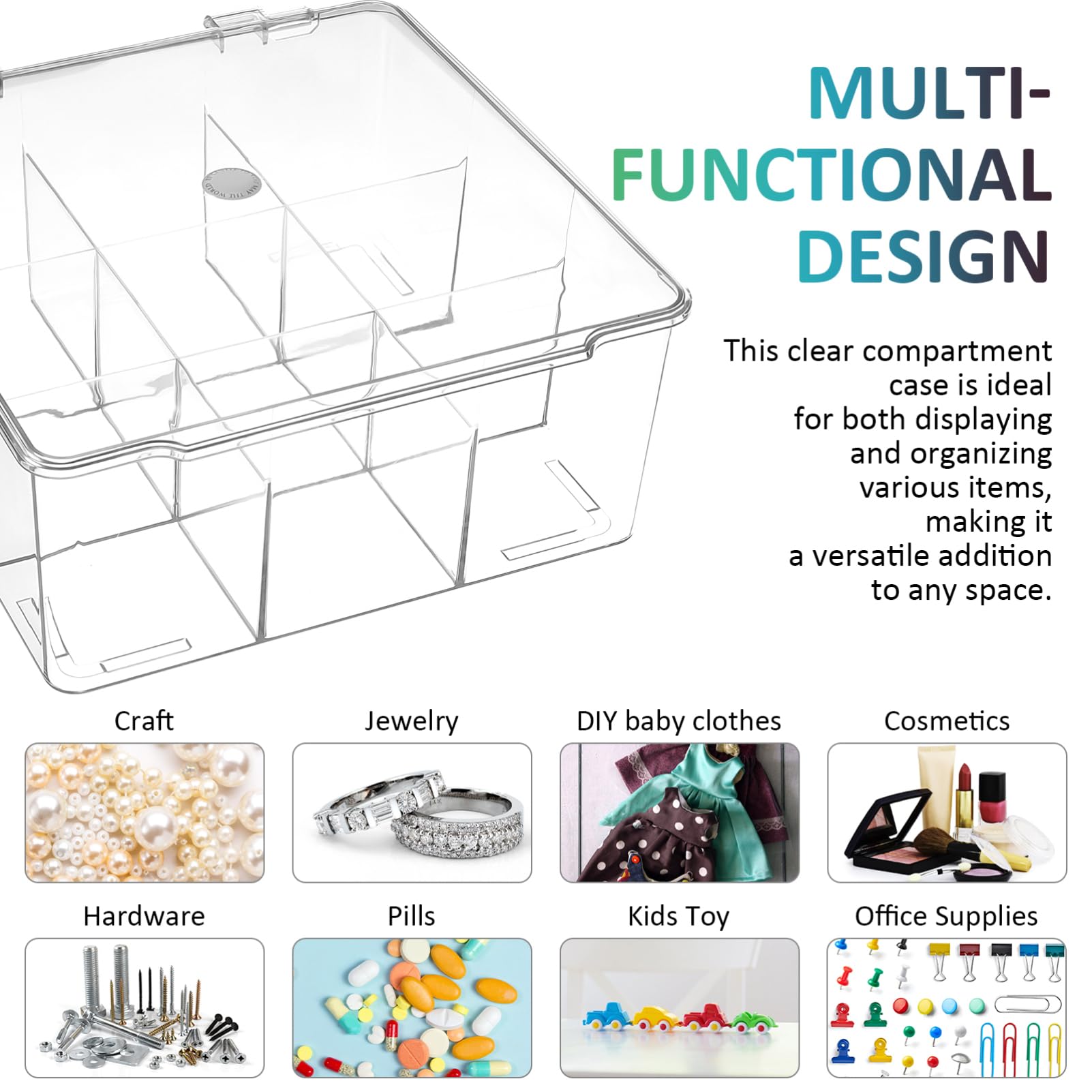 Organizzatore per Gioielli Sicuro E Pulito con Coperchi Scatola Portaoggetti in Plastica per Ferramenta Organizer per Trucco