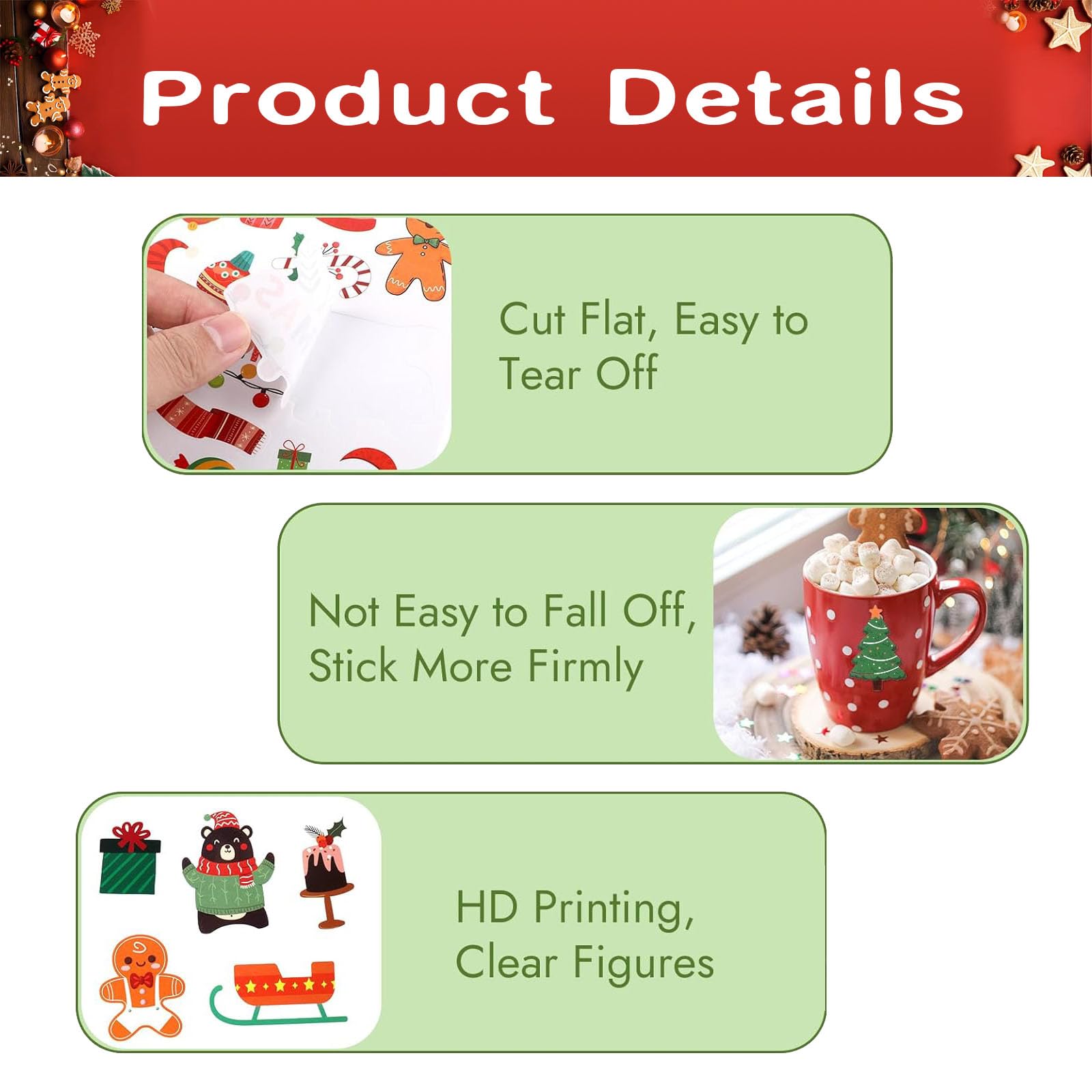 16 Blatt Sticker Weihnachten Kinder, Bunte Weihnachtssticker Selbstklebend 116937376983