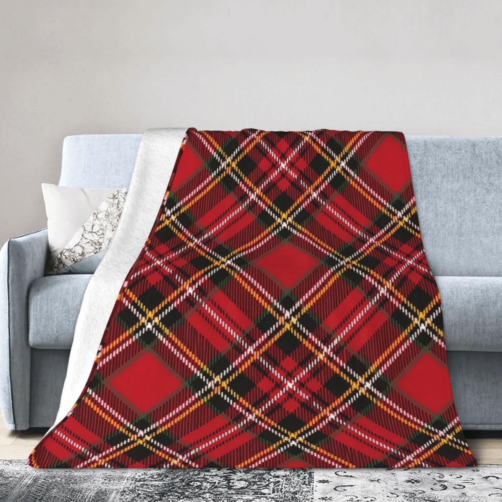 ERTDFXCV Christmas Irish Tartan Plaid Blanket 50"x40"