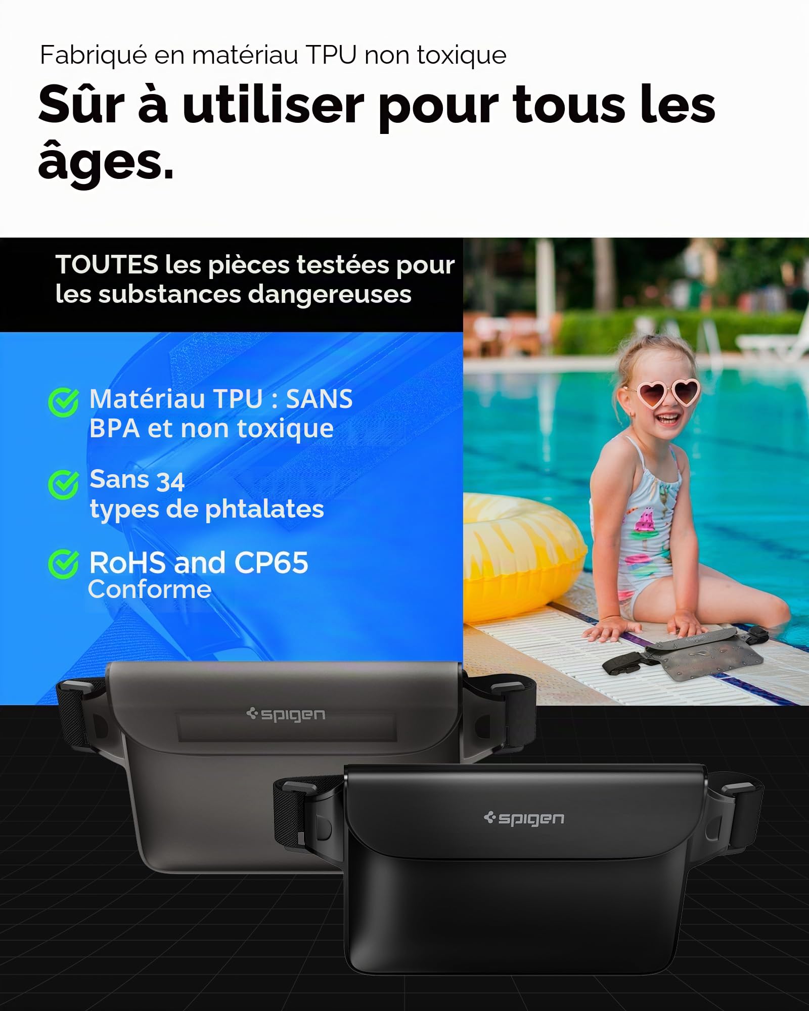 Spigen Aqua Shield Lot de 2 Sacs Etanches Impermeables Certifiée IPX8