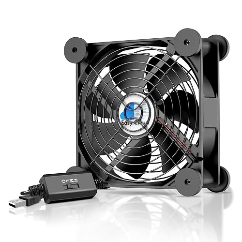 Easy Cloud USB Computer Fan 120mm with 3 Speeds Controller