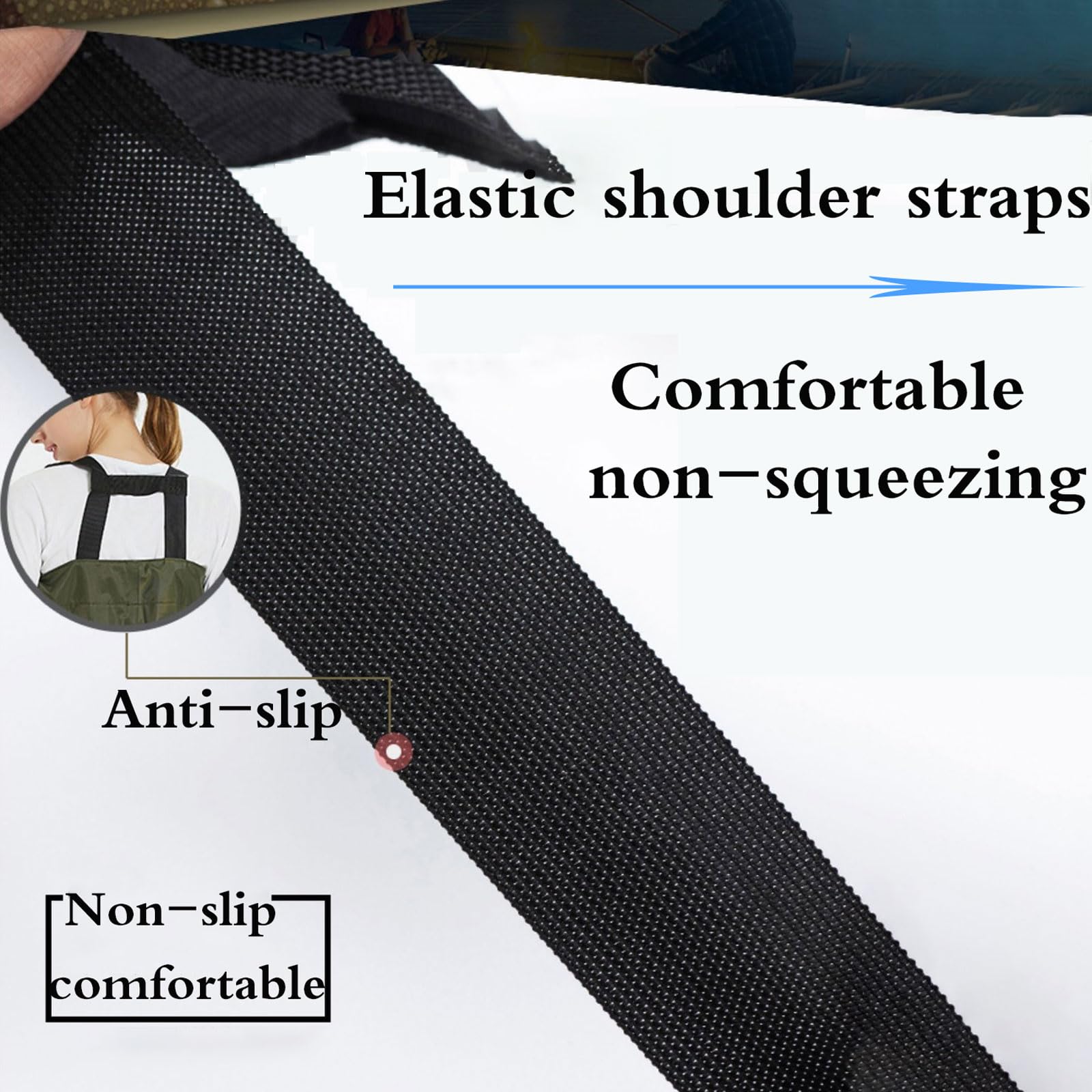 Waders Pantalons de Pêche avec Poche Poitrine,Pêche Waders Cuissardes,Waders de pêche Classic,Waders Peche Antidérapants,Respirant,avec Poche,pour la pêche,Les travaux de Construction