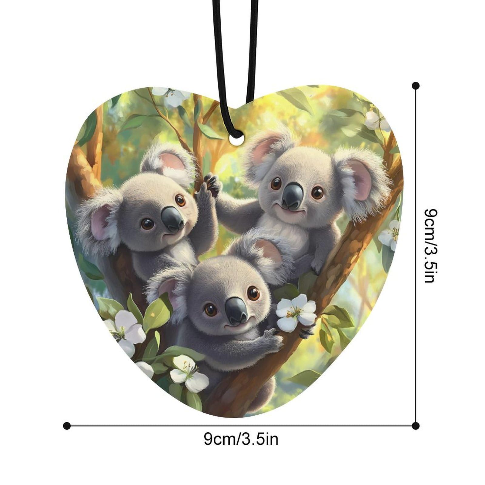 Cute Koala Bears Car Air Freshener Hanging Aromatherapy Tablets for Car Accessories Love form