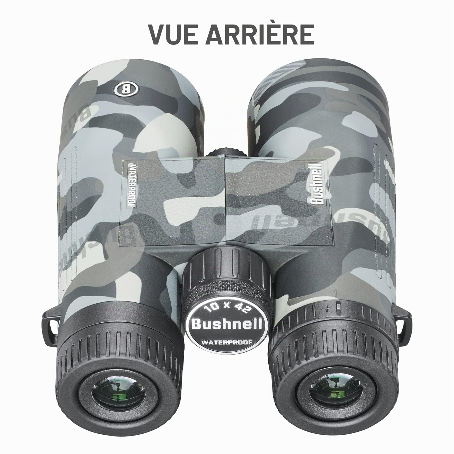 Bushnell Jumelles étanches 10 x 42 IPX7 avec lentilles entièrement revêtues et Armure en Caoutchouc Durable Camouflage Noir BBC1042W