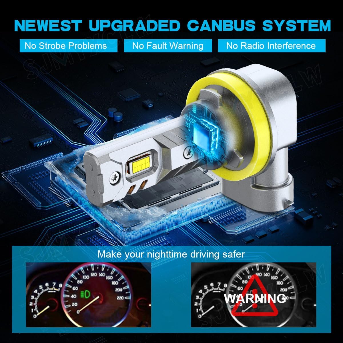 Compatible with Chevrolet Chevy Impala Lights 2006 2007 2008 2009 2010 2011 2012 2013,High Low Beam Fog Lights Bulbs Combo,Plug and Play,Pack of 6