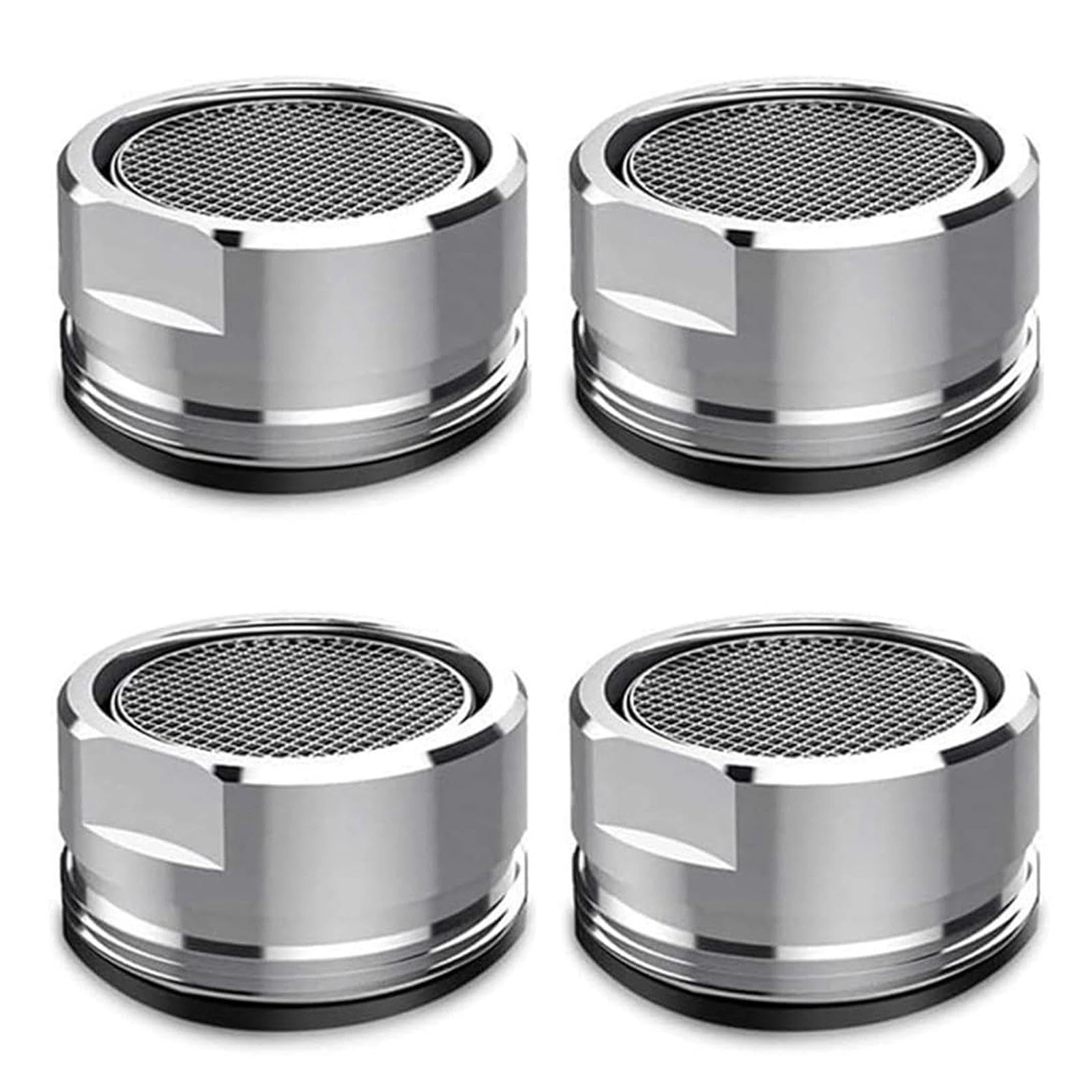4 Pack M24 Faucet Aerators, Stainless Steel Water Saver Tap Aerators, Replacement Filter Mesh Spout Heads with Sealing Rings, Anti-Splash Flow Regulator for Kitchen Bathroom Sink Faucets, Silver