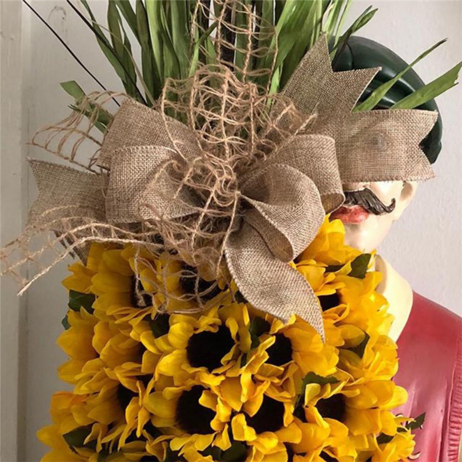 10 jardów z naturalnej juty, tkanina jutowa, siatka bożonarodzeniowa, rustykalna taśma prezentowa, taśma do wieńca, majsterkowania, pakowania i DIY (kremowa + juta)
