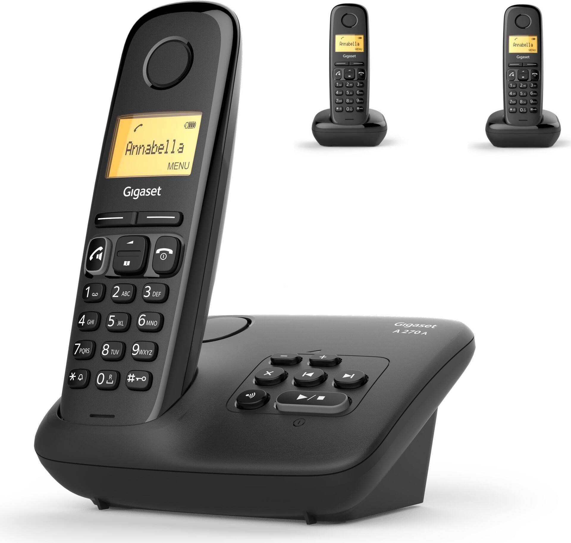Gigaset A270A Analog/Dect Telephone Caller Id Black, L36852-H2832-B111