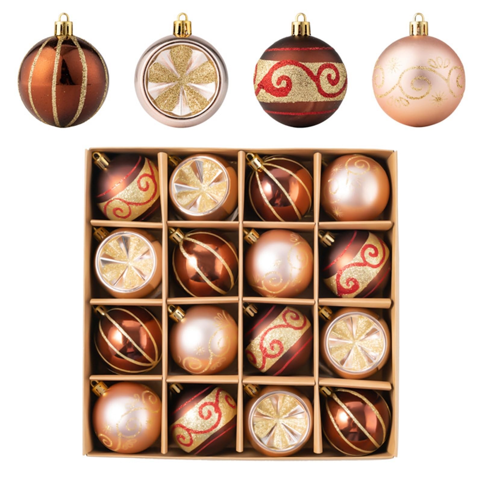 weihnachtsschmuck Weihnachtsschmuck-Set, bruchsicher, Weihnachtsbaumschmuck, Kugel, Großpackung, Elegante Hängeornamente for Weihnachtsbäume, Dekoration Set