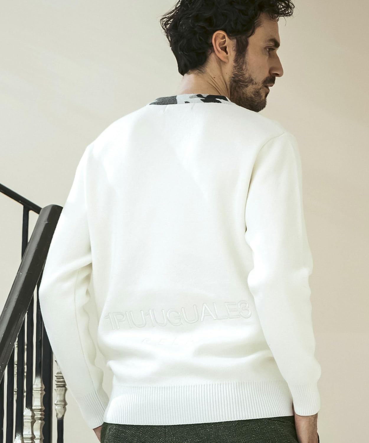 1PIU1UGUALE3 RELAX 長袖モックネックシャツ M ホワイト ウノピゥ