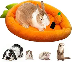 Cama de coelho, camas de coelho em forma de cenoura, almofadas macias de porquinho-da-índia, lavável na máquina, cama de dormir de animais pequenos para chinchila, esquilo, porco-espinho, rato