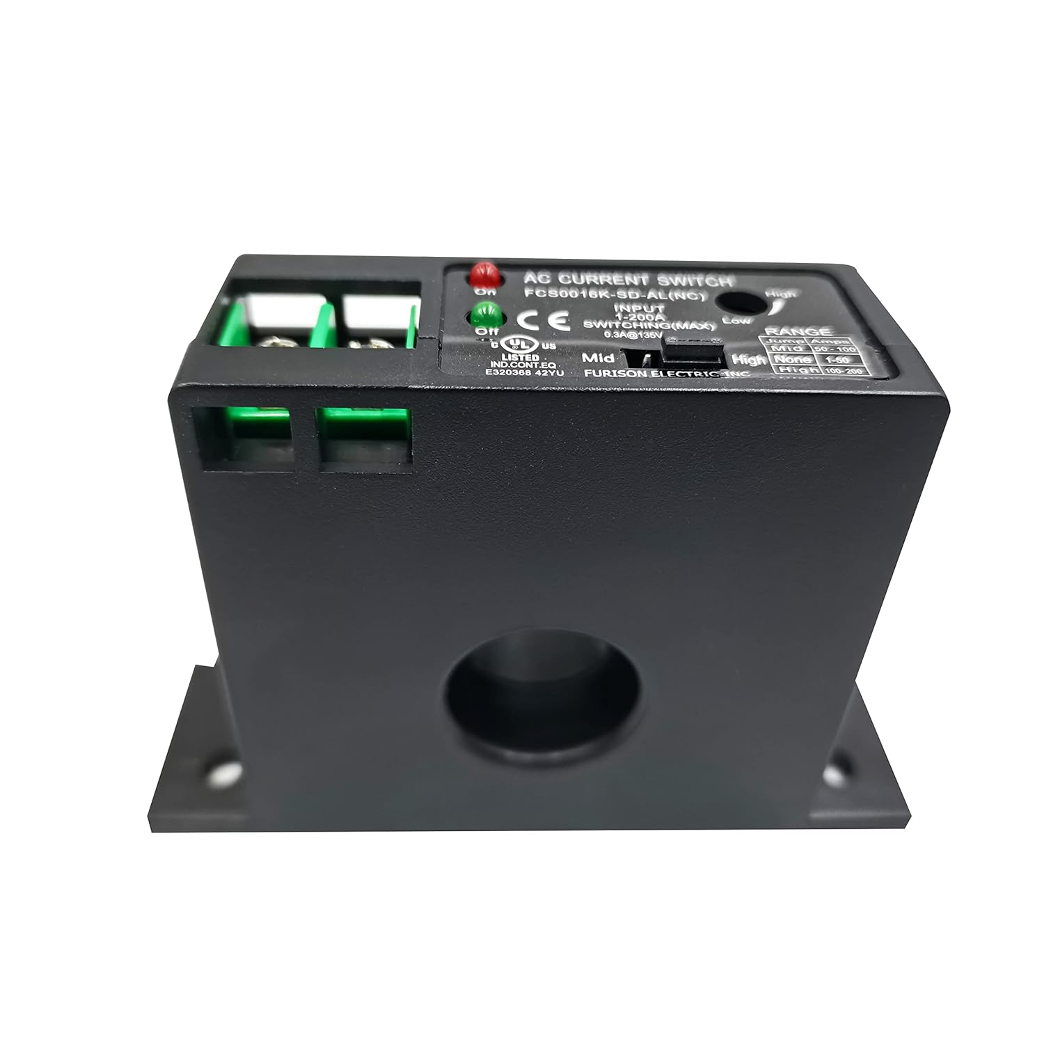 AC Current Switch Transducer Input 1A-200A Switching Max 0.3A@135V AC/DC Solid Core Self-Powered （16K-SD-NC-AL）