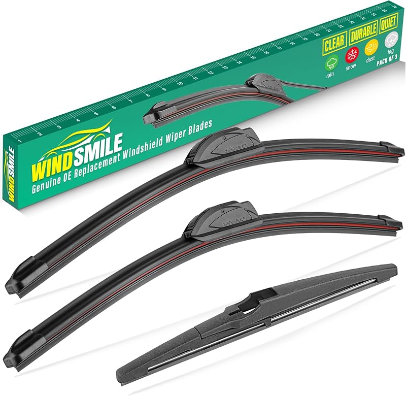 Palhetas do limpador de para-brisa WINDSMILE para Hyundai Venue 2019–2025 – Jogo com 3 peças