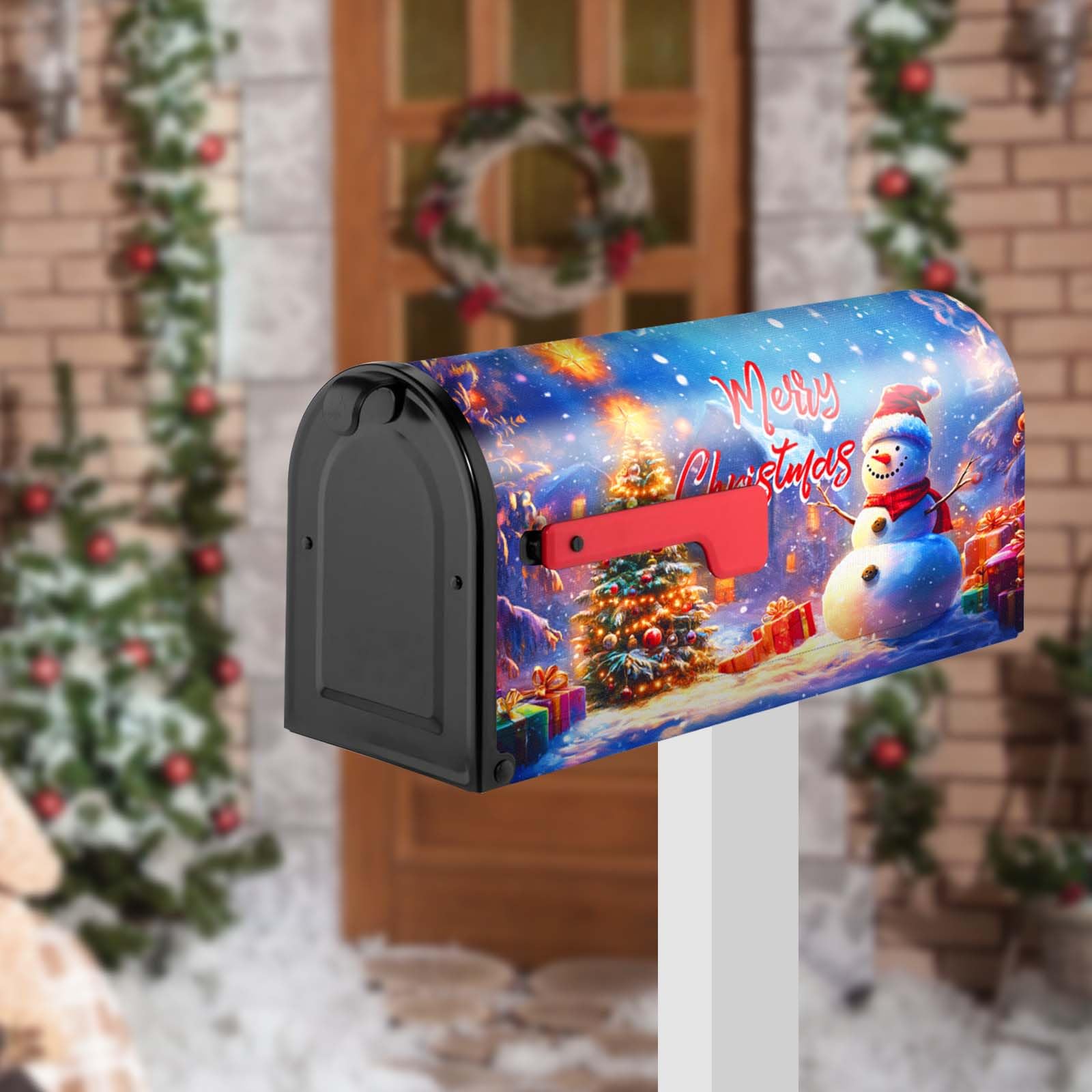 Copertura Magnetica per Cassetta Postale di Natale, 53x46cm Dimensioni Standard Copertura per Cassetta Postale di Natale Impermeabile per Decorazione Esterna di Cassette Postali da Giardino (Stile 1)