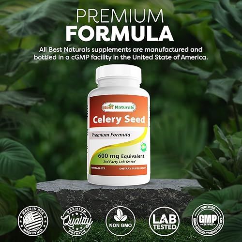 Miniatura 5 de Best Naturals Tableta de semillas de apio de 600 mg, 180 unidades (817716014401)