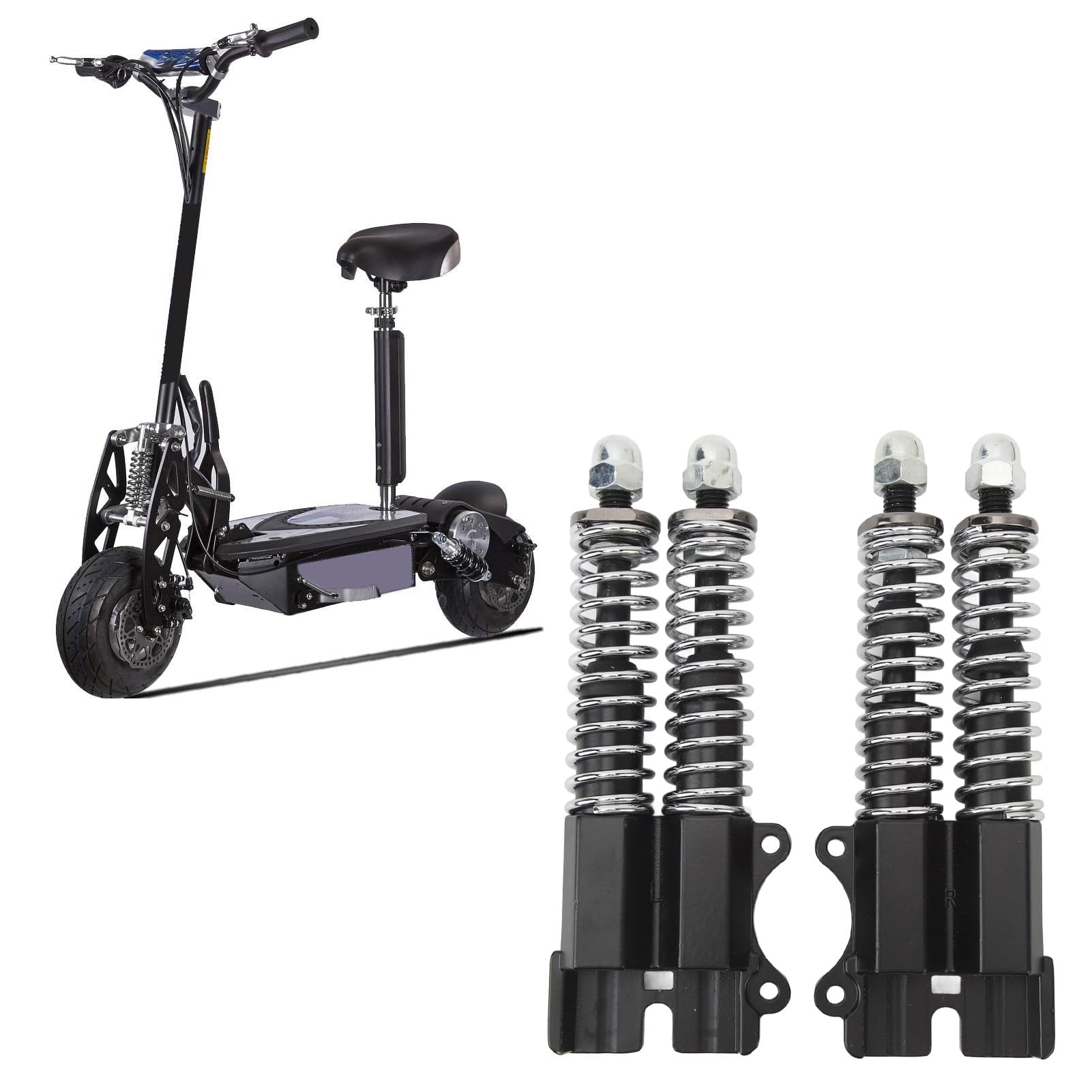 Amortisseurs avant hydrauliques pour trottinettes électriques, double entraînement, confort et douceur de conduite, matériau métallique, 1 paire