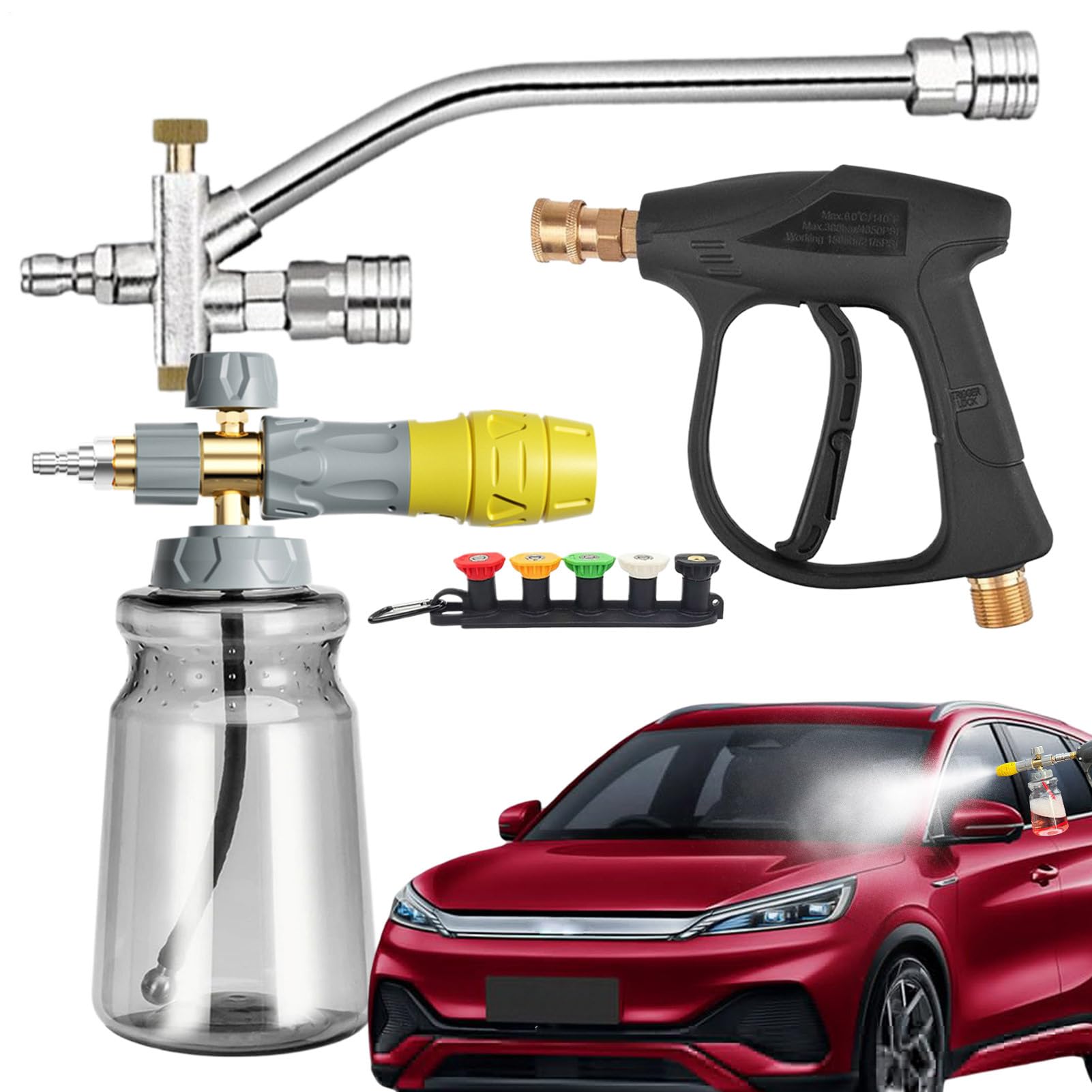 Pulverizador De Espuma Para Autos Limpiador De Espuma Para Lavado De Coches | Herramienta De Limpieza Fácil De Instalar Para Coches Camiones Techos Motos Y Suelos