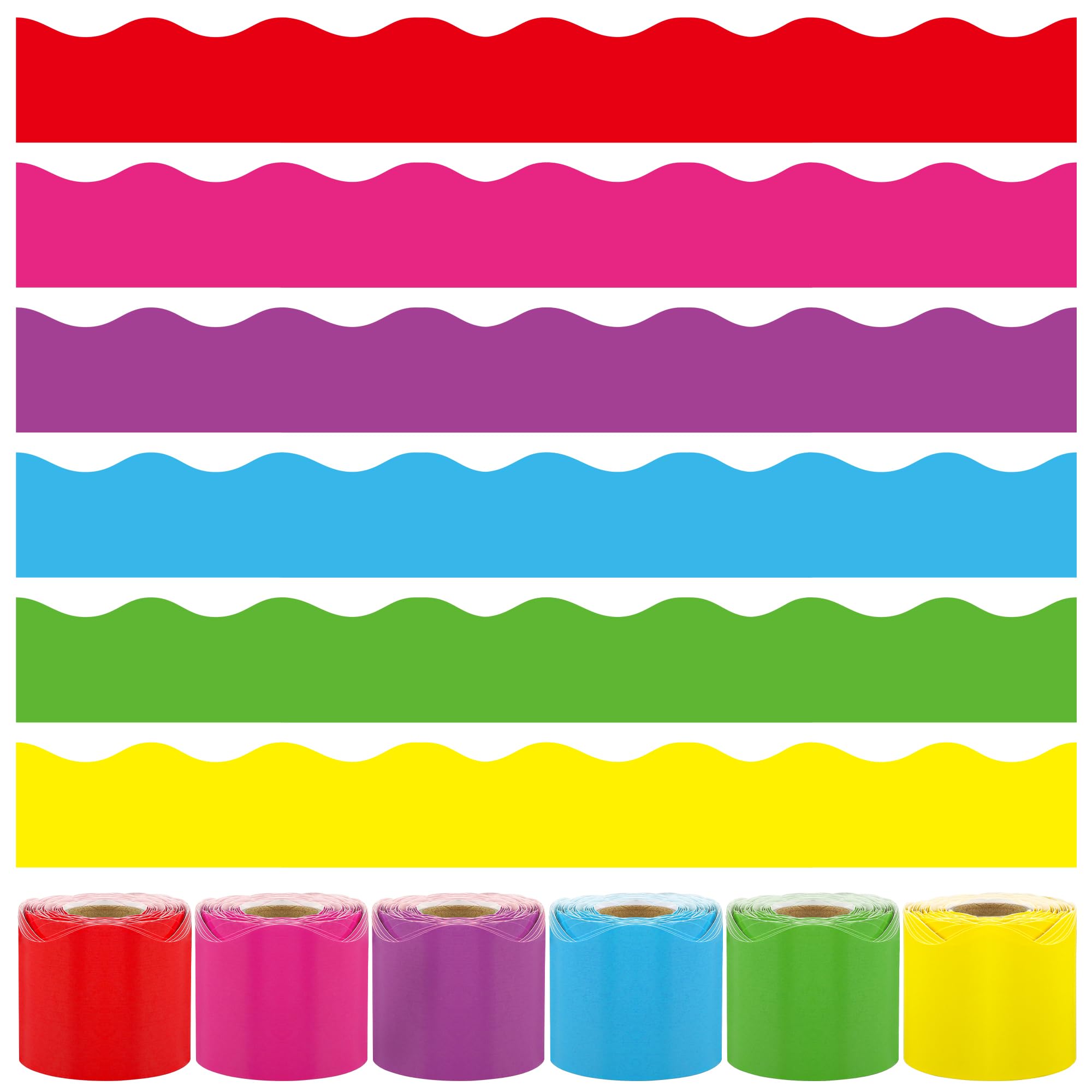 240 Ft Rainbow Bulletin Board Borders Colorful Classroom Borders Scalloped Border Trim Roll Rainbow Bulletin Board Decorations for Classroom