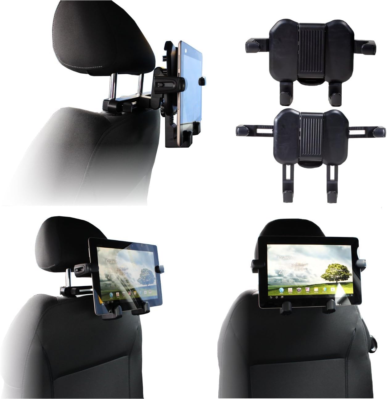Navitech portable DVD player / Netbooks / Notebooks / Tablet pc & Laptop in Car Headrest / Back Seat Black Expandable Firm Grip Mount Cradle Compatible With The Samsung NC20 , Toshiba Satellite T110, U 500, Packard Bell dot m/a, Samsung X120, N510 , HP Mini 311 ,