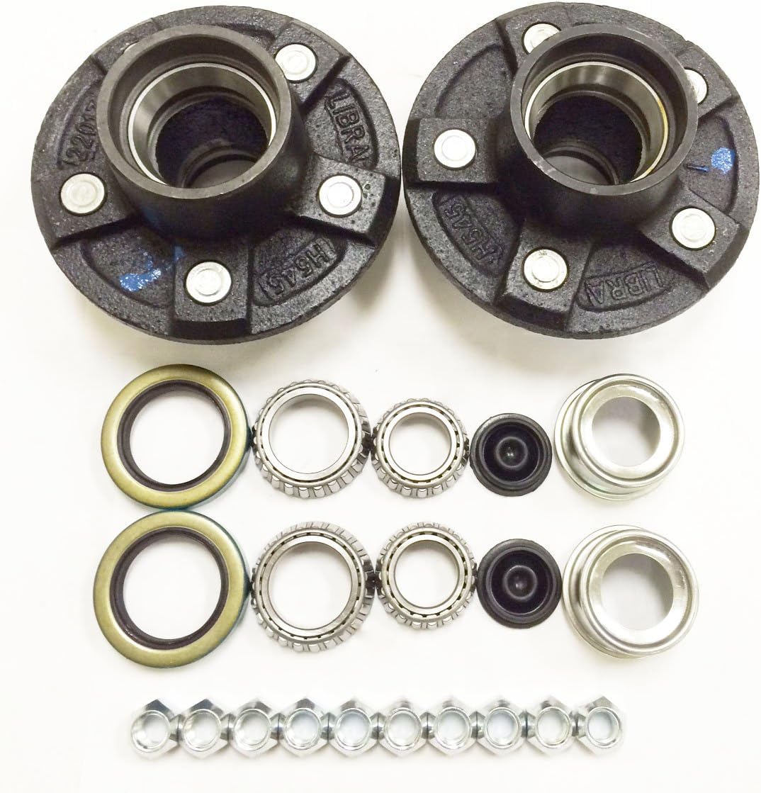 LIBRA Trailer 5 Lugs Idler Hub Kits 5 on 4.5 5x4.5 for 3500 lbs Axle 22017K Pack 2