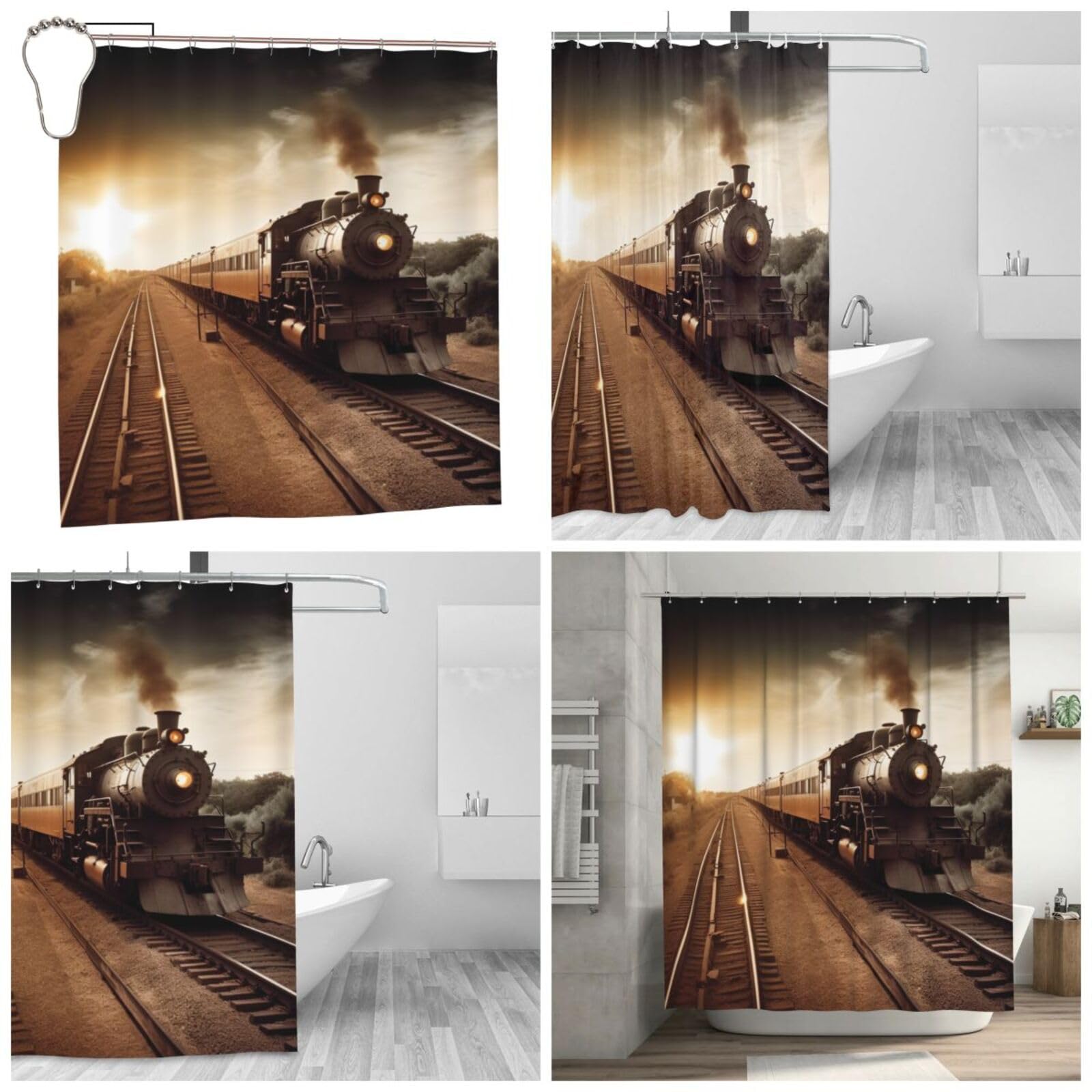 Rideau de douche moderne 183 x 183 cm rideau de bain lavable en machine