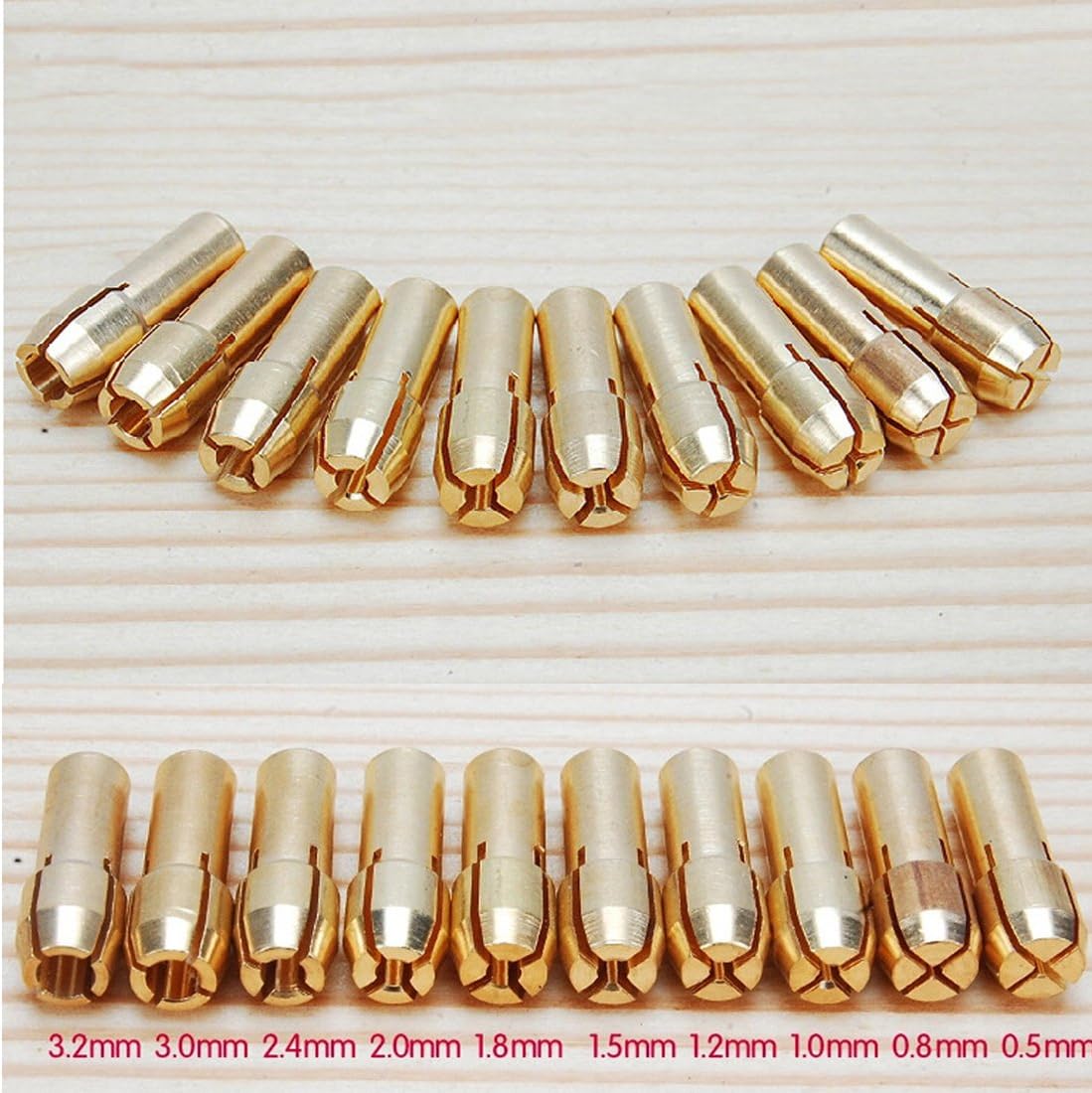 Collet Drill Chuck Brass Grinding Drill Collect Chuck Electric Hand Tool for Rotary Tools 10PCS