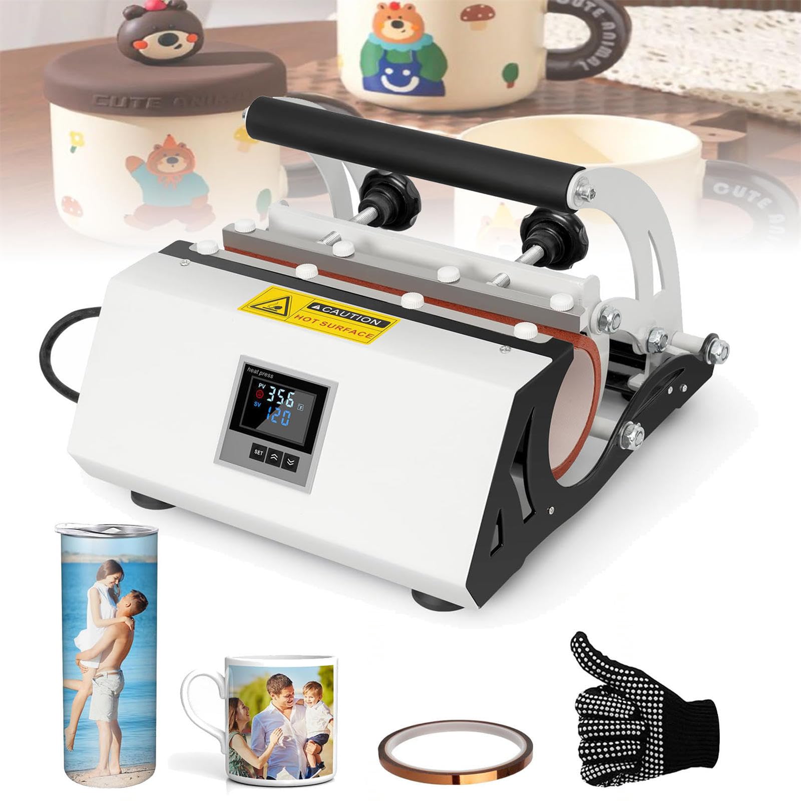 Presse à chaud pour gobelets et tasses avec transfert thermique homogène