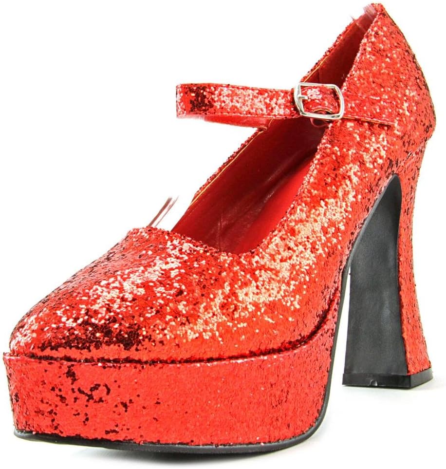 Ellie Shoes Women's 557 Eden G Platform Pump, Red Glitter, 7 M US