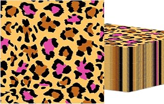 40Pcs Leopard Print Napkins Disposable Jungle Animal Leopard Print Lunch Dinner Napkins for Safari Leopard Themed Birthday Baby Shower Tea Gathering Weddings Powder Room 6.5 x 6.5 Inch