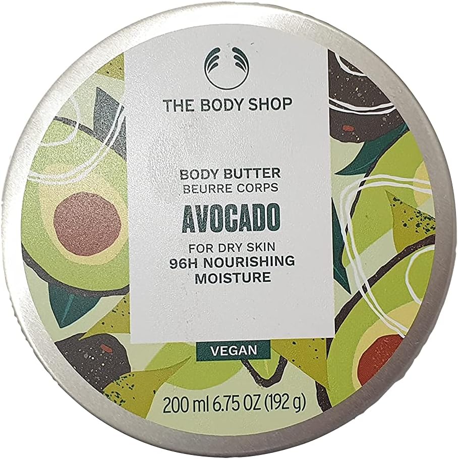The Body Shop Avocado Body Butter FOR DRY SKIN, protect and Nourish Skin 96HR MOISTURE , VEGAN, Perfect for dry skin